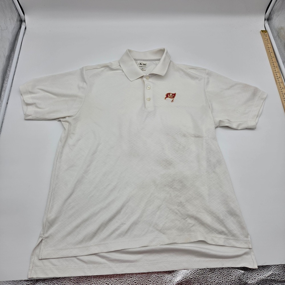 Adidas Golf Mens White Tampa Bay Buccaneers ClimaCool Polo Shirt Size Medium